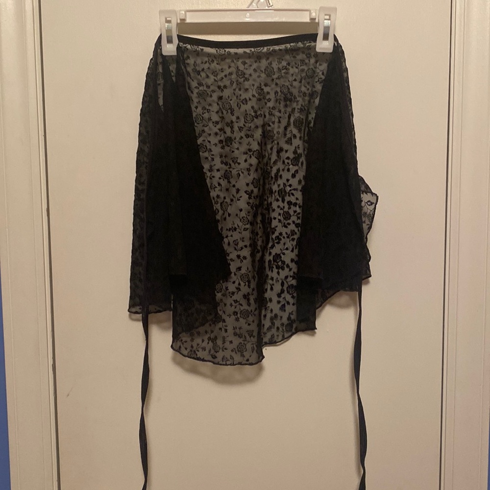 Floral Mesh Ballet Wrap Skirt